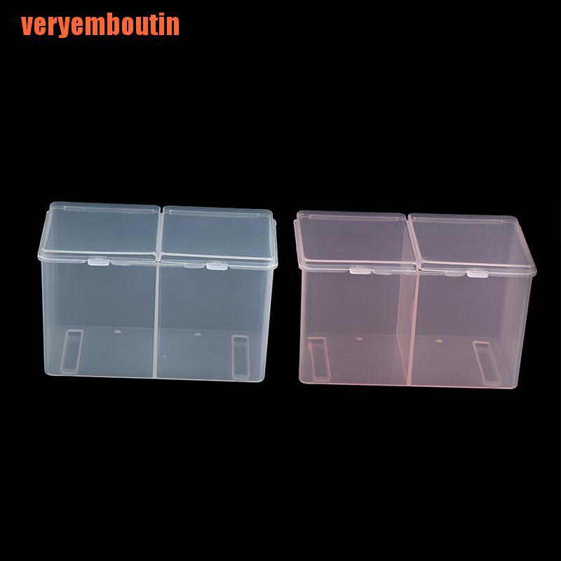 [Hàng mới về] Hộp đựng tăm bông và bông tẩy trang hai ngăn tiện dụng