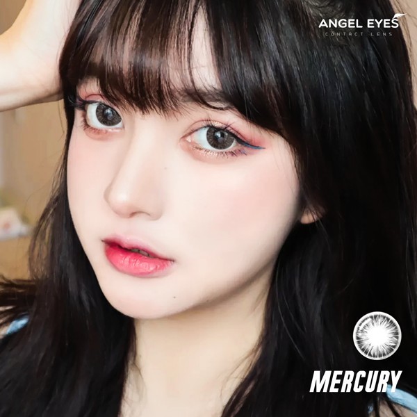 Lens xám giãn tròng Mercury thương hiệu Angel Eyes chất liệu Silicone Hydrogel đường kính 14.5 không có độ