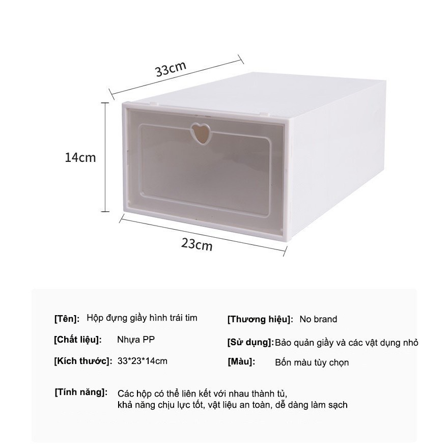 Hộp Đựng Giày Trong Suốt Chịu Lực Tốt SIZE ĐẠI 33*24*14CM