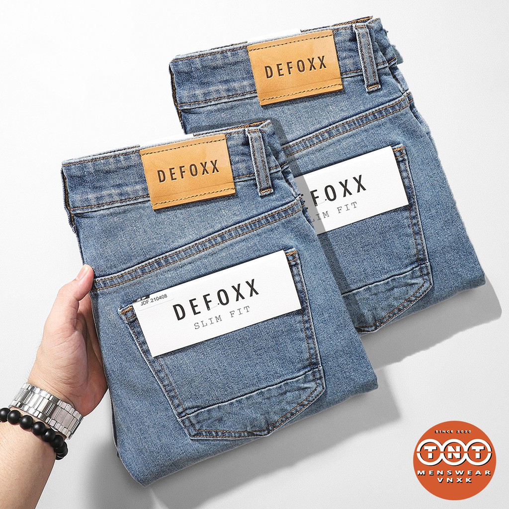 [ HÀNG ĐỘC QUYỀN DEFOXX ] Quần jean nam xanh đậm, vải cao cấp, không xù lông, không bai nhão và ra màu,  form slim fit.