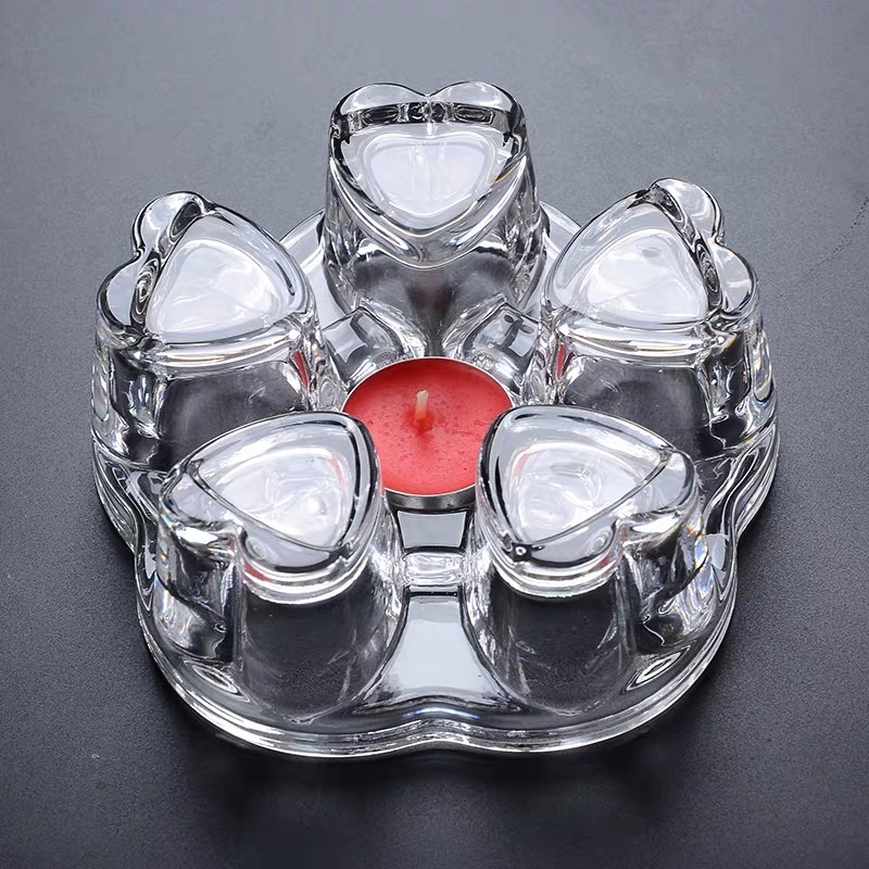 Đế nến đun ấm trà thuỷ tinh decor cao cấp