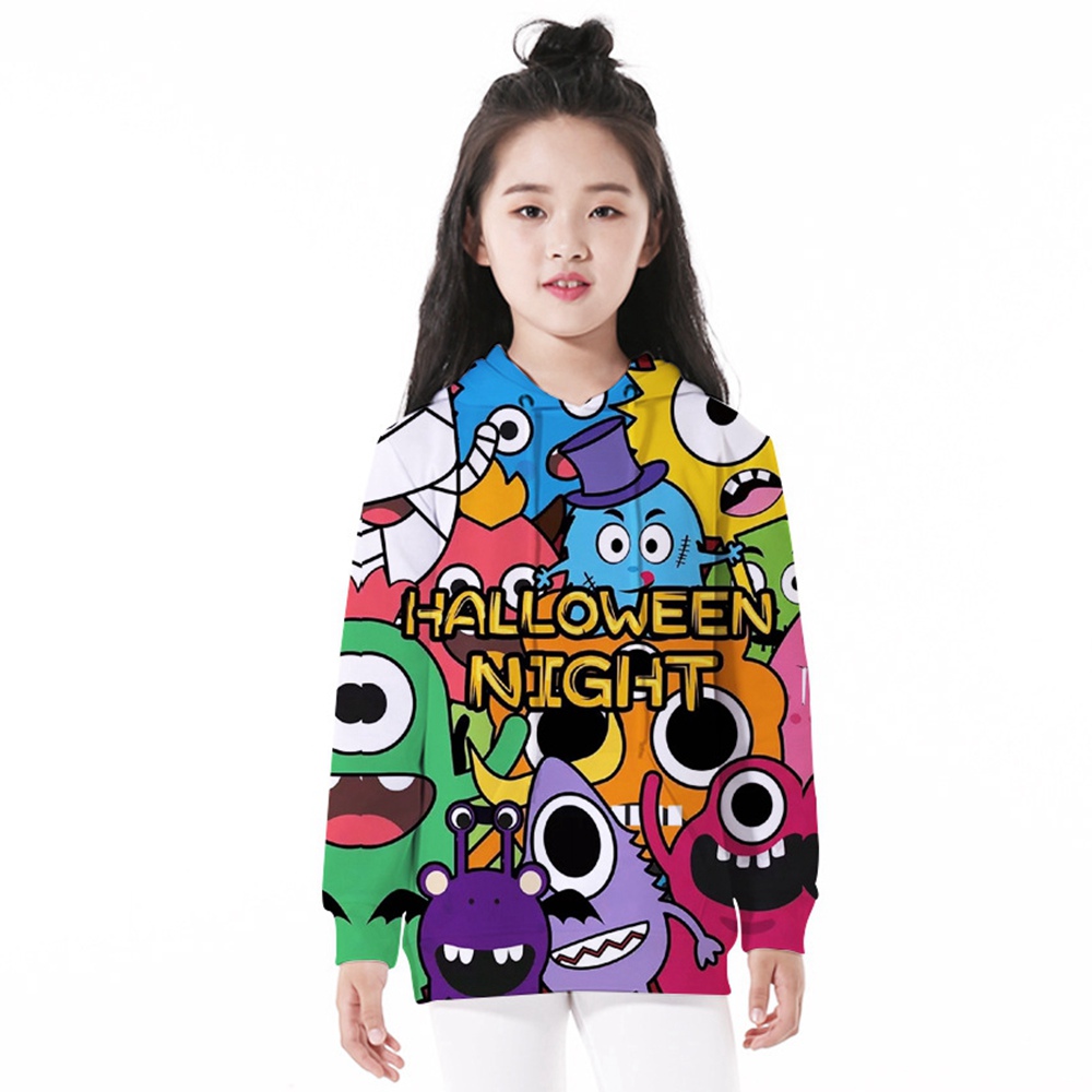 Áo Hoodies Có Nón Dài Tay In Hình Dễ Thương Cho Bé Gái