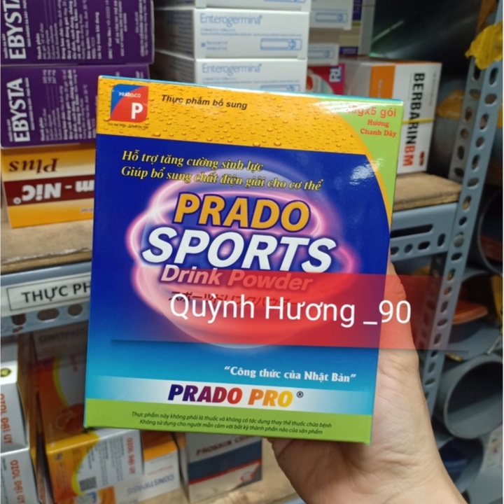 Prado Sports Drink Powder hộp 5 gói giúp bổ sung điện giải cho cơ thể
