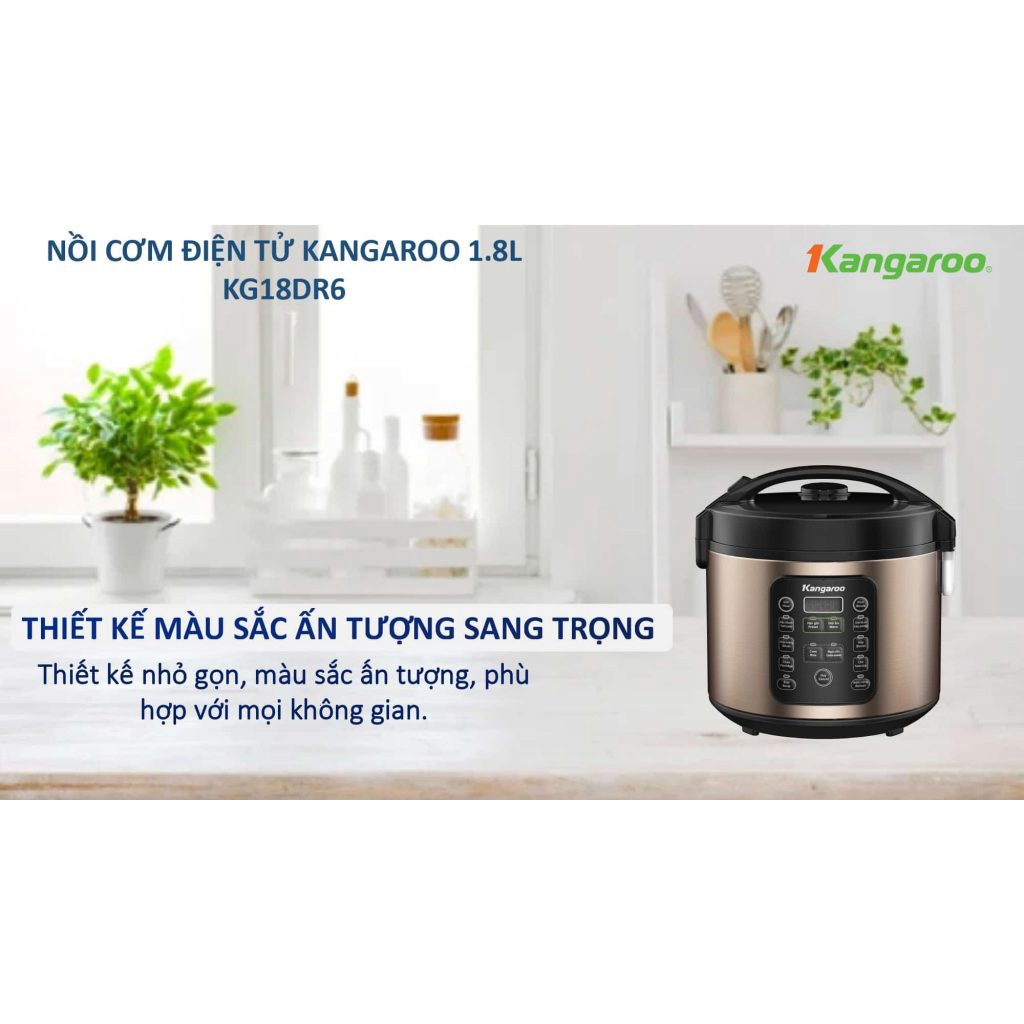 [Mã ELHADEV giảm 4% đơn 300K] Nồi cơm điện tử 1.8L Kangaroo KG18DR6