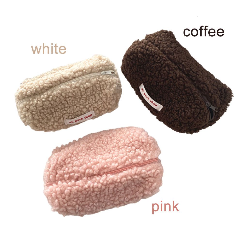 Túi đựng bút mỹ phẩm bằng cashmere sức chứa lớn nhiều màu thời trang đơn giản đáng yêu