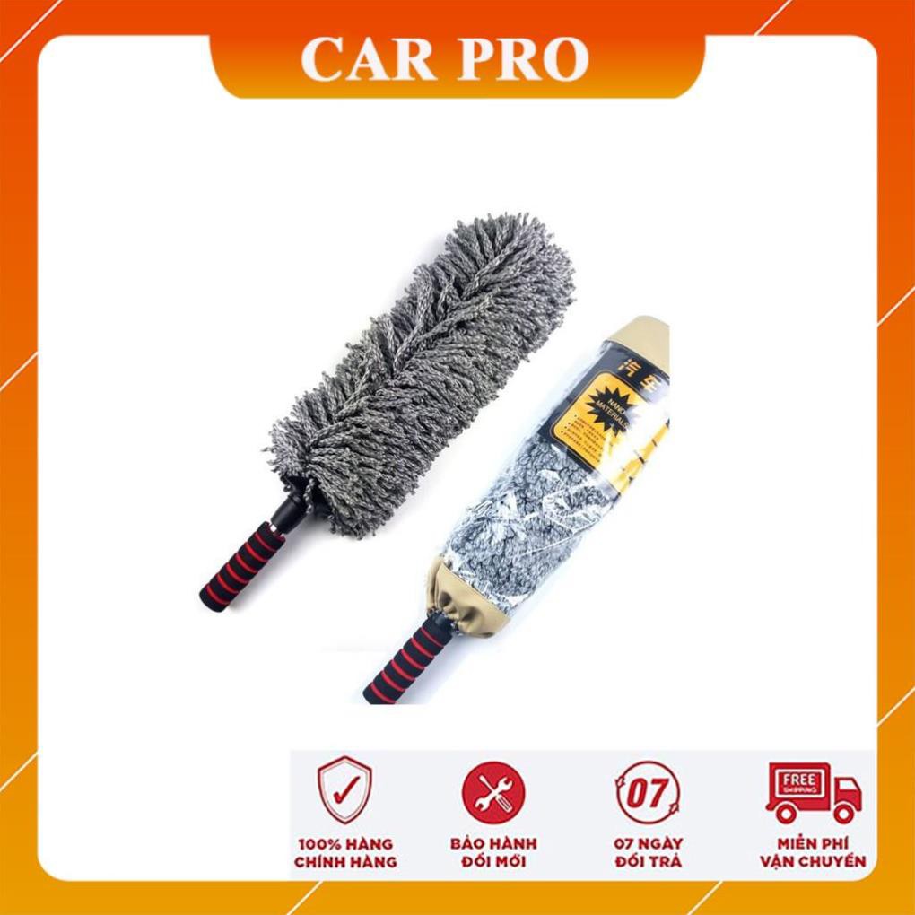 Chổi lau bụi nội thất xe hơi sợi dầu, cán co rút tiện lợi điều chỉnh độ dài - CAR PRO