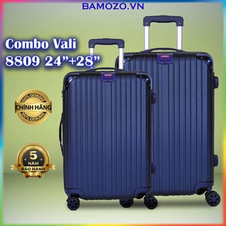 Combo Vali Kéo Nhựa Du Lịch Size 24 Inch Và 28 Inch Cao Cấp Giá Rẻ Bền Đẹp Bảo Hành 5 Năm Bamozo 8809