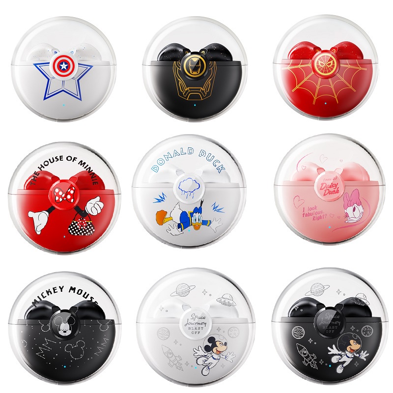 Disney Tai Nghe Bluetooth Không Dây TWS Hình Người Sắt Người Nhện Captain Dễ Thương