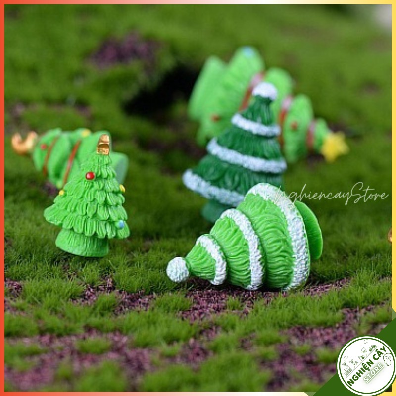 Phụ kiện Cây thông noel 3cm trang trí tiểu cảnh, cây cảnh, sen đá