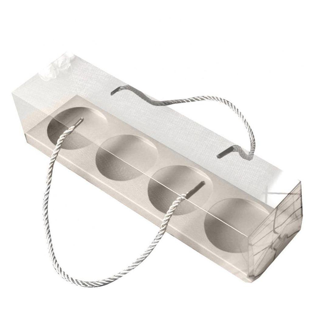 Set 10 Hộp Đựng Bánh Trung Thu 3 / 4 Ngăn Trong Suốt Có Tay Cầm Tiện Lợi