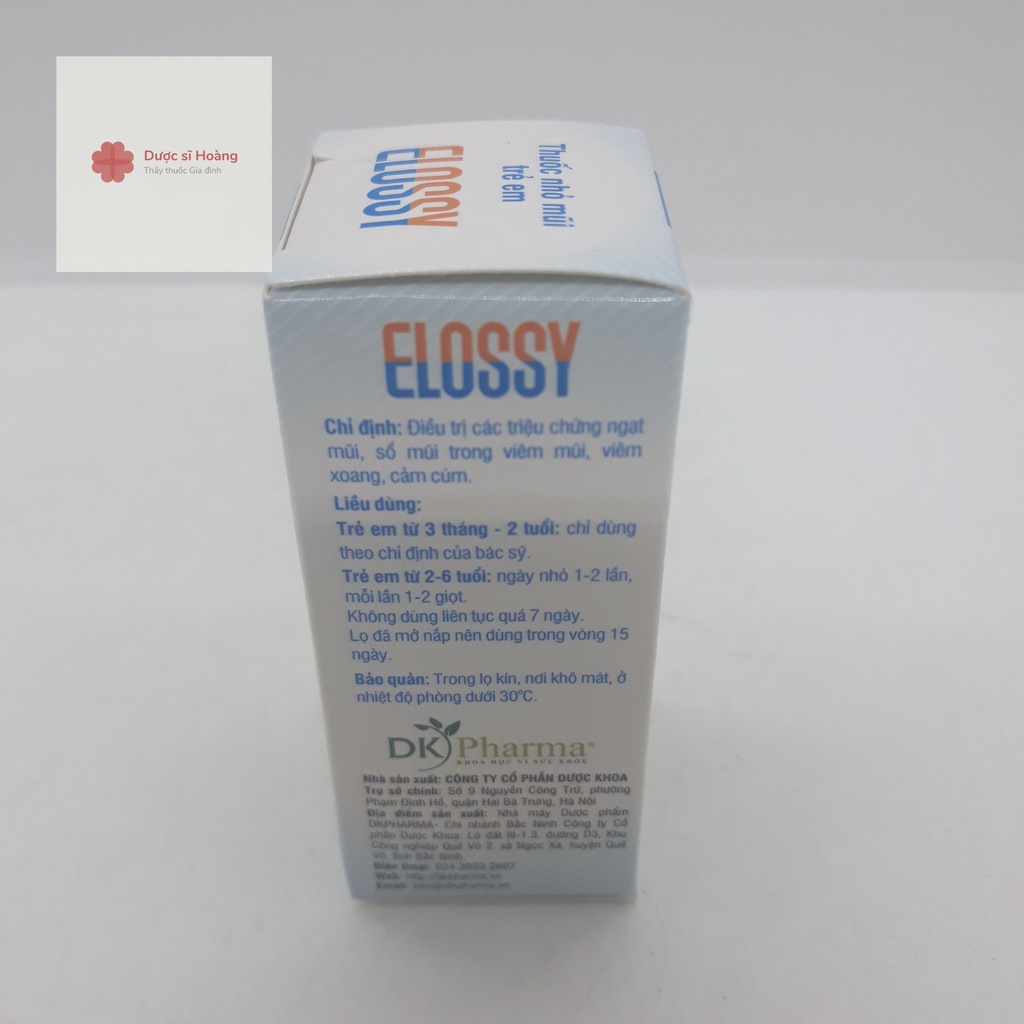 Nhỏ mũi ELOSSY trẻ em + lọ 5ml