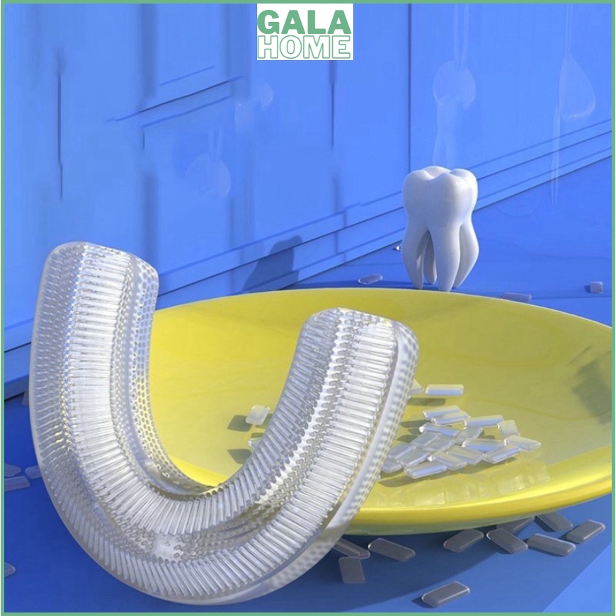 Bàn chải đánh răng trẻ em Bàn chải hình chữ U dành cho bé bằng Silicon Siêu Mềm Cho Bé Từ 2-12 tổi GALA HOME
