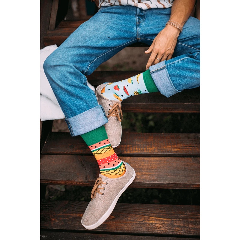 TẤT(VỚ) NAM NỮ MixMatched Sock tất hoạt hình họa tiết TUTTI FRUTTI