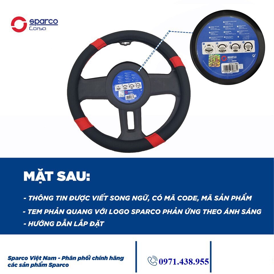 [Chính Hãng SPARCO] Bọc vô lăng chính hãng SPARCO Italia - Full mẫu và màu sắc