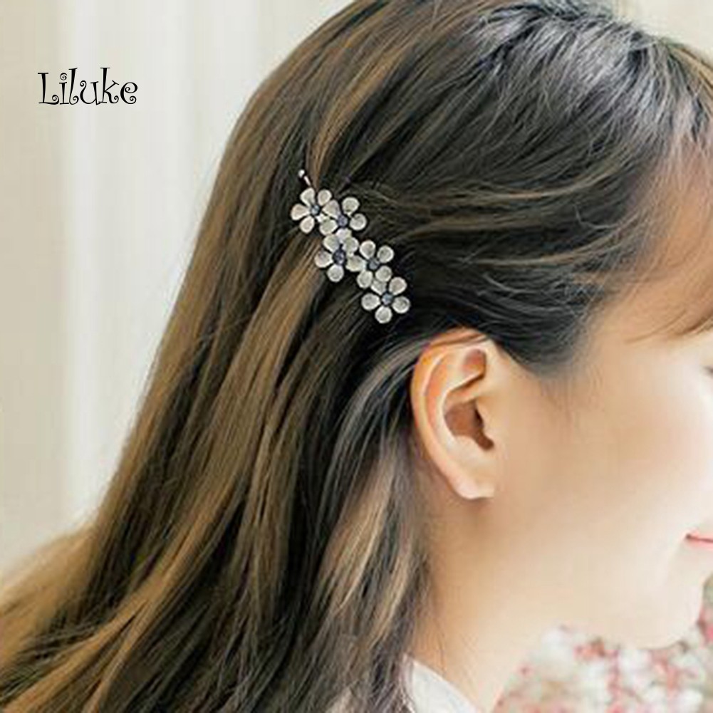 Kẹp Tóc Hoa Đính Đá Lấp Lánh Thời Trang Cho Nữ