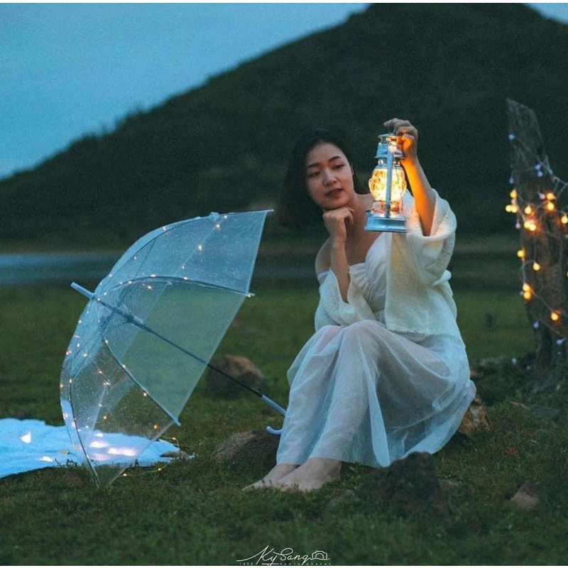 Ô dù trong suốt đi mưa - style Hàn Quốc