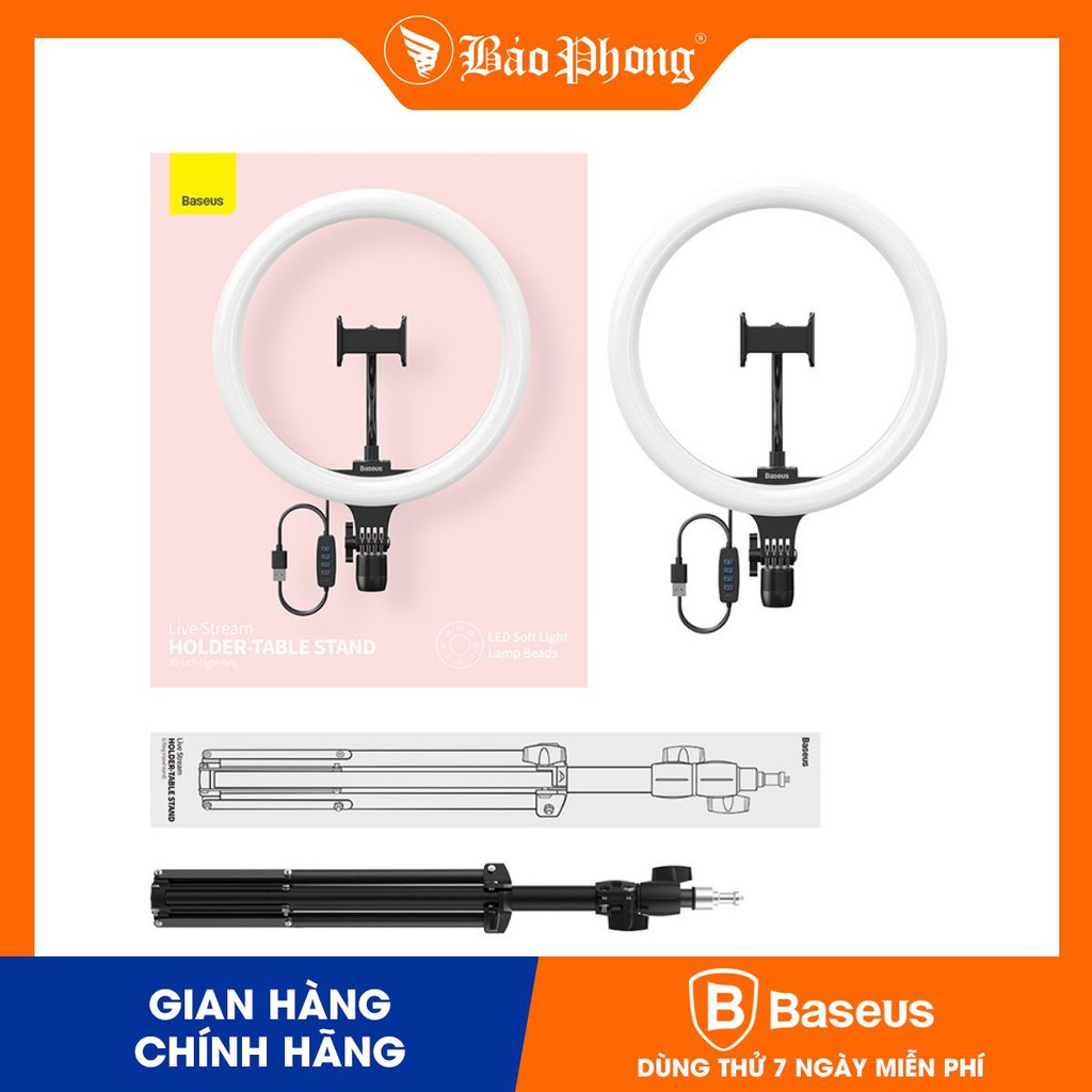 Đèn live stream Baseus Live Stream Holder-table Stand (10 / 12 -inch Light Ring) CRZB10-A01 / CRZB12-B01