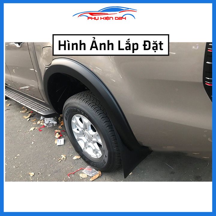 Bộ ốp cua lốp xe ô tô Colorado 2016-2017-2018-2019-2020 mẫu đen nhám bản lớn trang trí bảo vệ lốp xe
