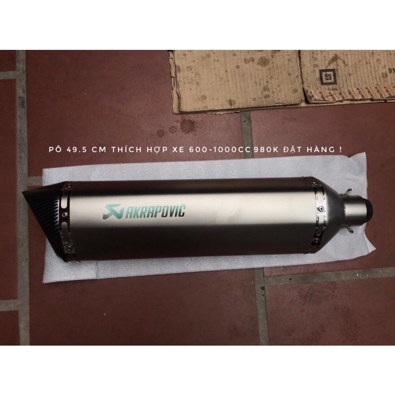 Pô Akrapovic Titanium Carbon tem khắc Laser