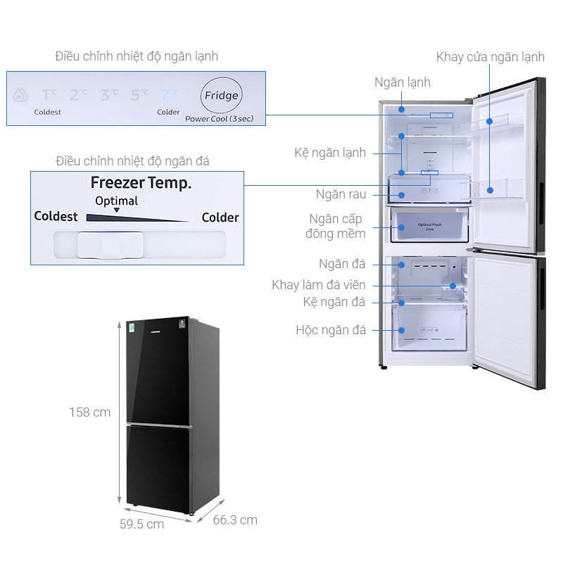 Tủ lạnh samsung inverter 27N4010bu 280lít đen, tủ lạnh samsung giá tốt.