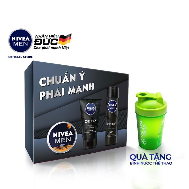 Hộp quà Nivea Men phiên bản đặc biệt tặng kèm Bình lắc thể thao