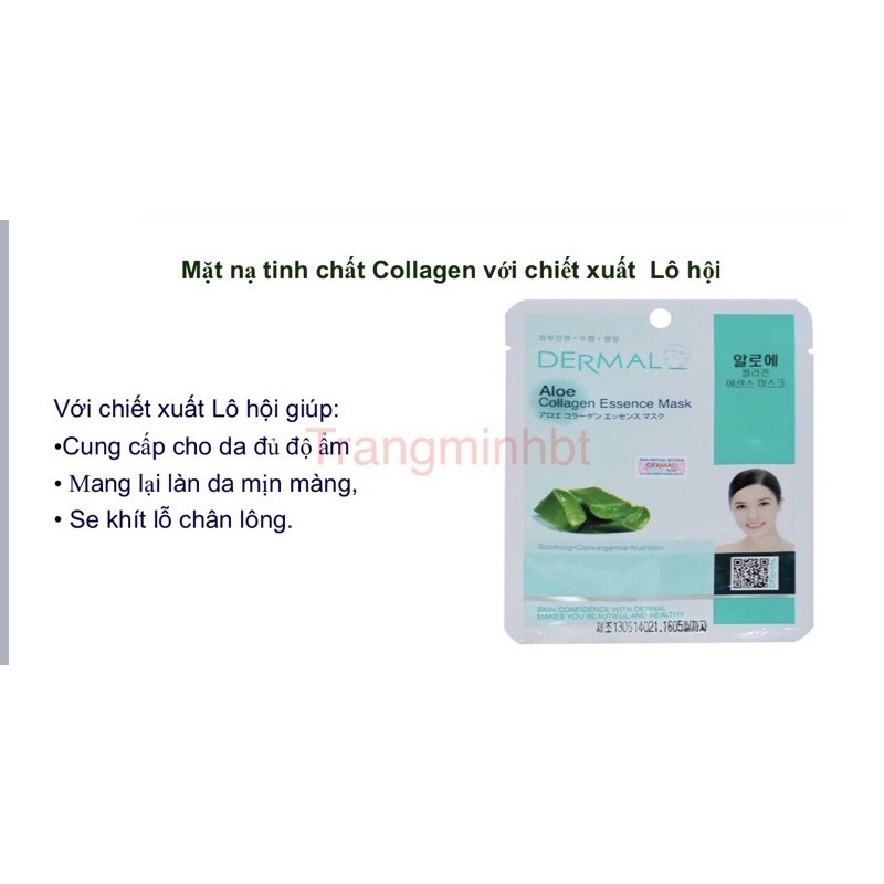 Combo 10 nạ giấy Dermal - cung cấo collagen cho da, giúp da trắng sáng, căng bóng, mịn màng