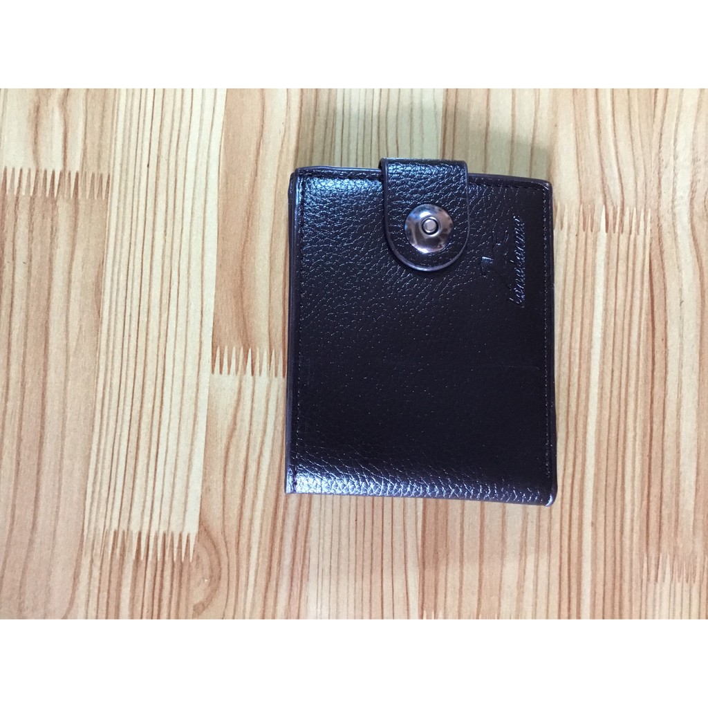 Ví da nam ngang bỏ túi nhiều ngăn có dây kéo và nút cài - N6571