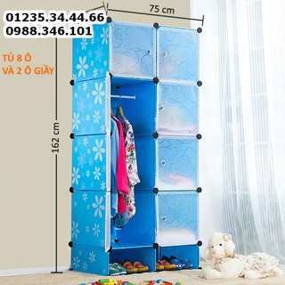 tủ nhựa ghép 8 ô kèm 2 ô giày hàng cao cấp