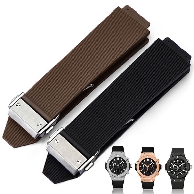 19mm*25mm Watch Bracelet Folding Buckle Silicone Rubber Watch Strap Watch Accessories Watch Band Chain