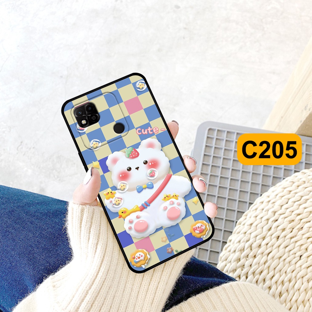 Ốp lưng Redmi 10C - Redmi 10A in hình caro gấu thỏ dễ thương