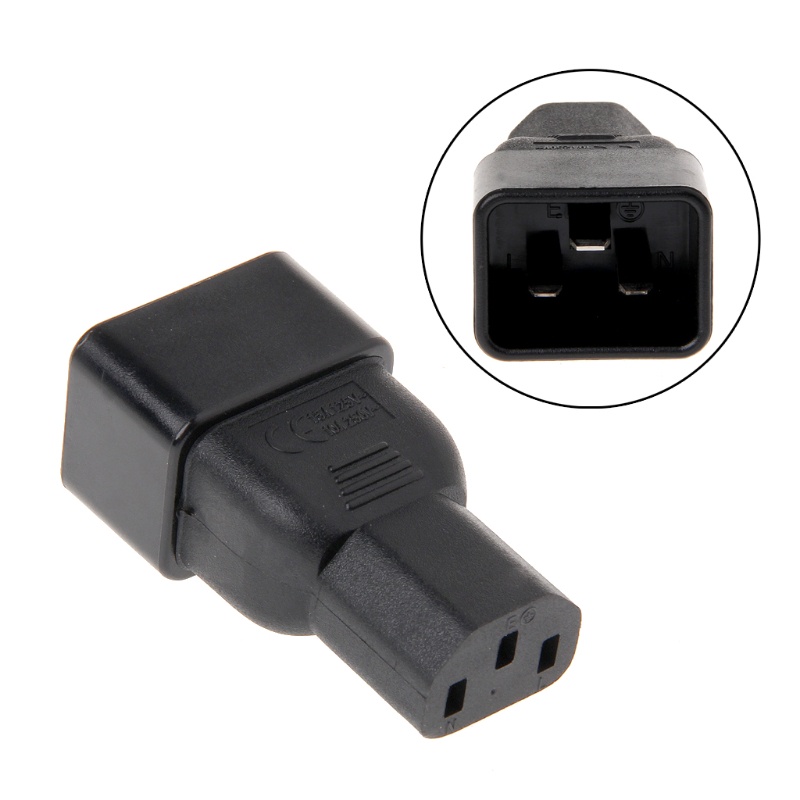 Phích Cắm Chuyển Đổi bonj IEC 320 C20 3-Pin Male Sang C13 3-Pin Female