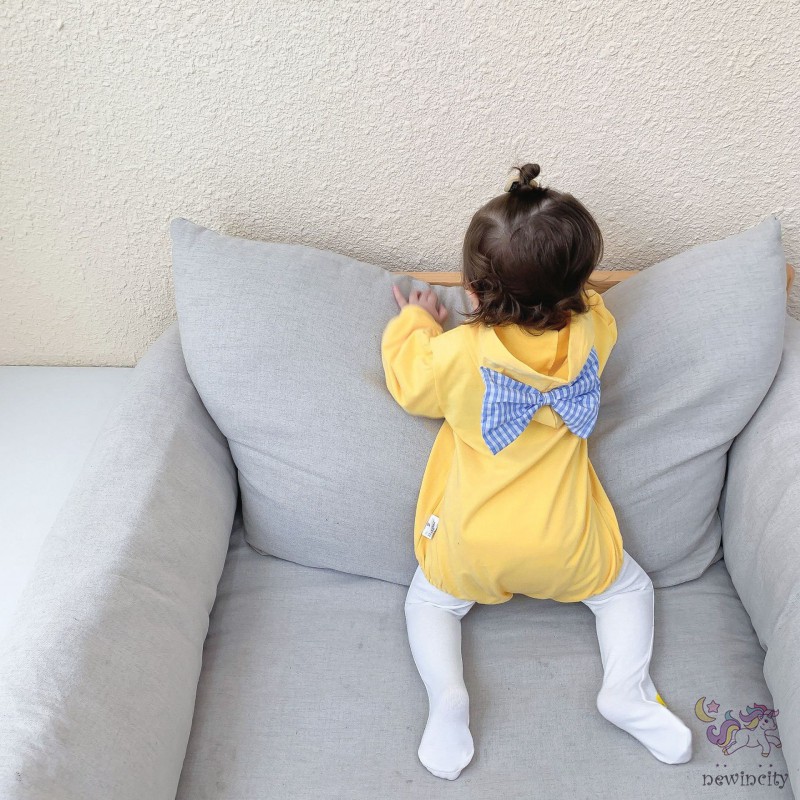 Áo liền quần phối nơ siêu xinh xắn cho bé gái