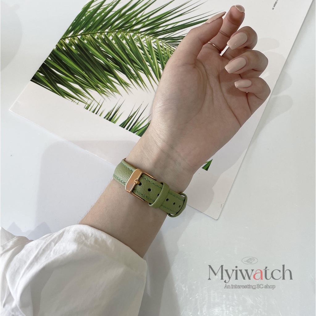 Dây đeo bằng da 40mm 44mm 45mm thích hợp cho apple iwatch series 7 6 5 se 4 3 2 38mm 42mm 41mm