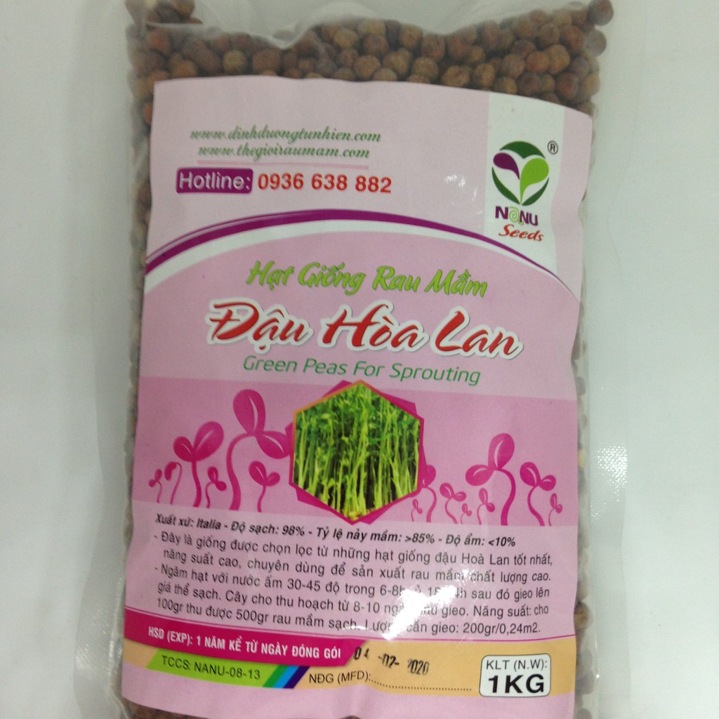 Hạt giống Rau Mầm Đậu Hà Lan - 1Kg_ Thế Giới Rau Mầm _ thegioiraumam.com