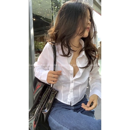 [ HÌNH THẬT ] Áo sơ mi croptop vạt bầu trendy hot hit phù hợp mùa hè  A29