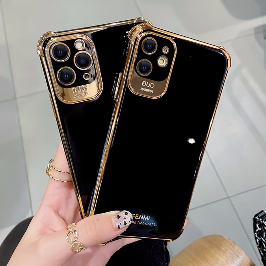 Ốp Điện Thoại Nhựa TPU Trong Suốt Viền Màu Cho Iphone 12 Mini 11pro Max Xs Max Xr Se2 7 8 Plus