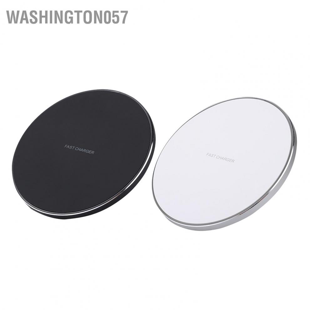 Washington057 10W/7.5W QI Portable Metal Round Wireless Mobile Phone Charging Pad Fast Charger Dock