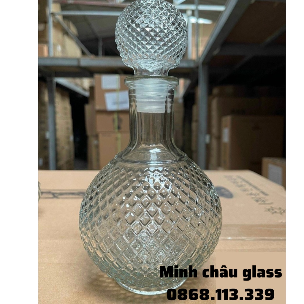 Bình Đựng Rượu Thủy Tinh Cao Cấp Sang Trọng 1000ML chai thủy tinh ngâm đựng rượu vỏ chai mẫu số 6 1000ml đẹp sang trọng