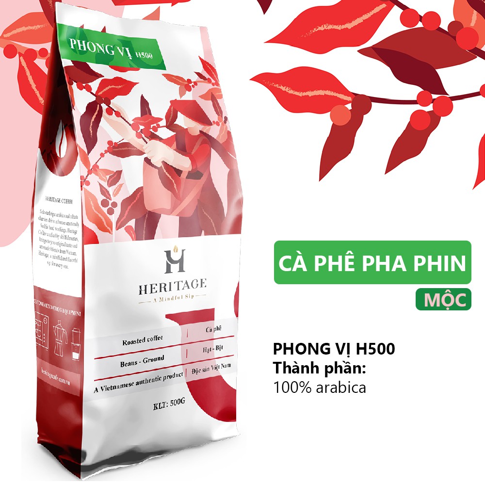 Cà phê pha phin mộc Heritage Phong vị H500