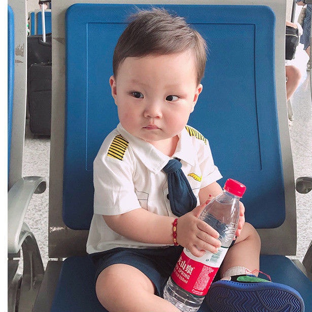 Bộ Áo Liền Quần Tay Ngắn Chất Liệu Cotton Mỏng Thời Trang Mùa Hè Cho Bé Trai