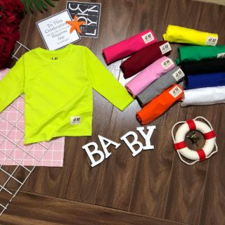 (Vàng, cốm) sỉ áo HM dài tay bé trai bé gái