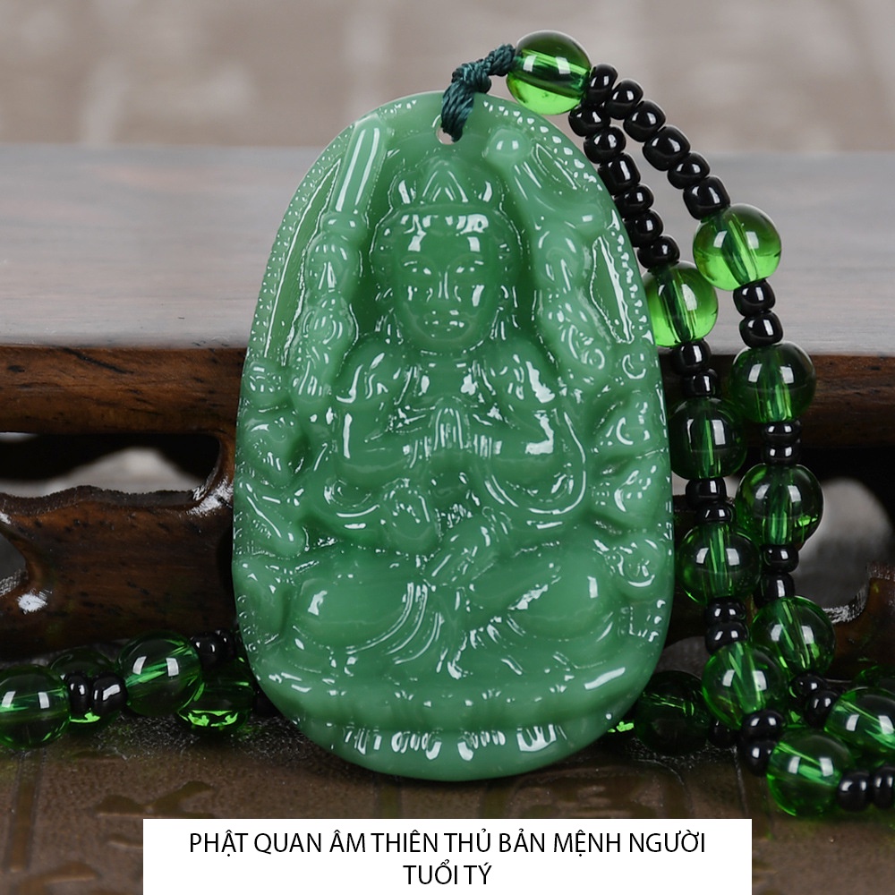 ⚡12 TUỔI BẢN MỆNH ⚡ Chuỗi hạt dây chuyền vòng đeo cổ mặt phật bản mệnh size 4.7cm x 3cm - Phật Quan Âm Thiên Thủ