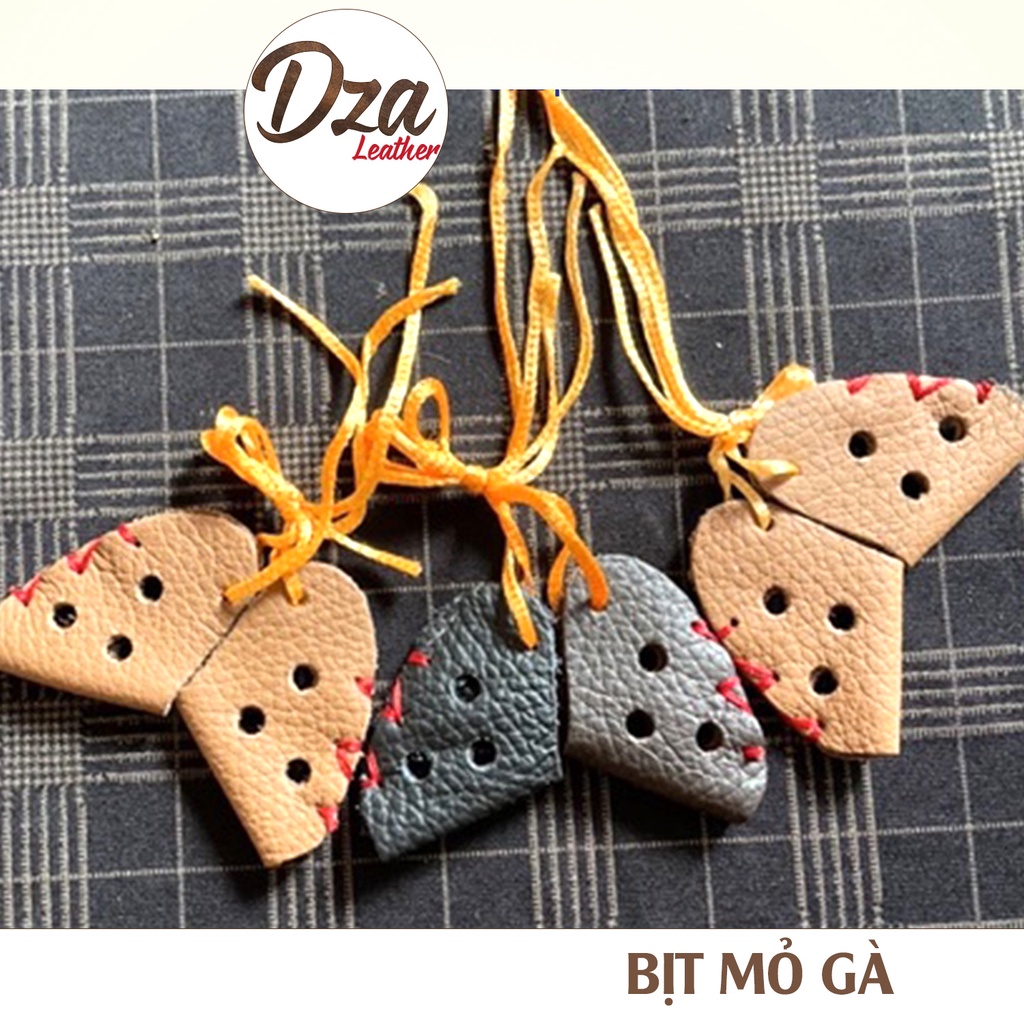 Bịt mỏ gà chọi chất liệu da thật giao màu ngẫu nhiên Dza leather