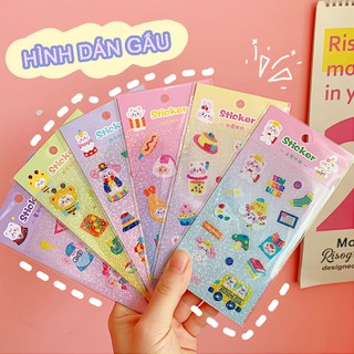 Miếng dán họa tiết hoạt hình gấu dễ thương dùng trang trí sổ tay