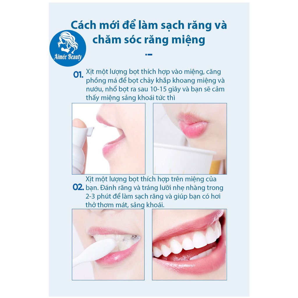 Mousse Bọt Làm Trắng Răng Tinh Chất Bạc Hà Khử Mùi Hôi Miệng Làm Sạch Vết Ố LANBENA