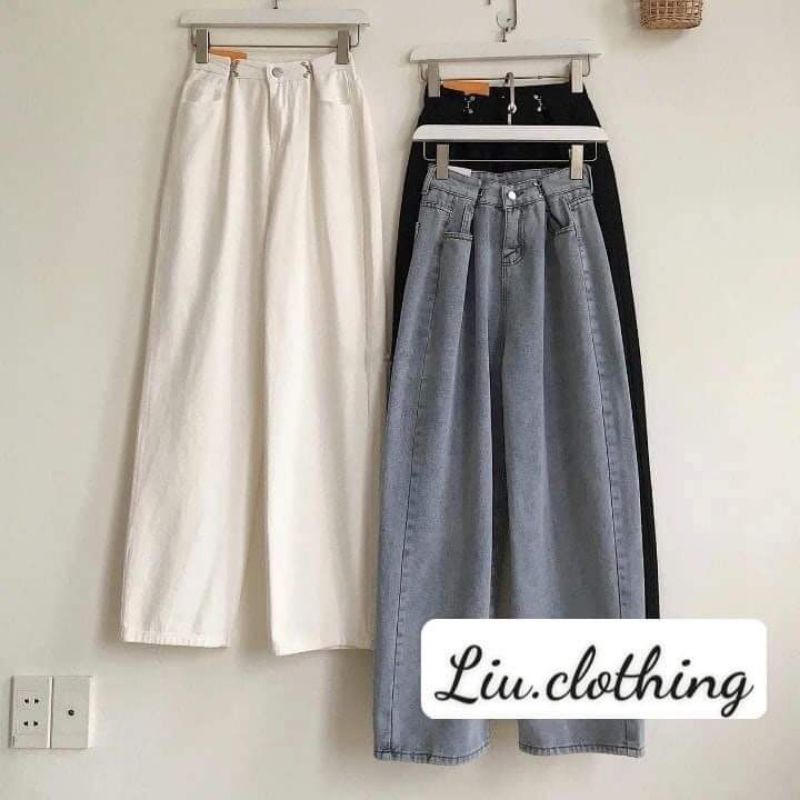Quần ống suông cài khuy