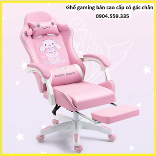 (Màu Hồng) Ghế Gaming bọc da Pu cực bền , chức năng nâng hạ ghế , xoay 360 , ngả lưng 155 độ hàng mới 100%