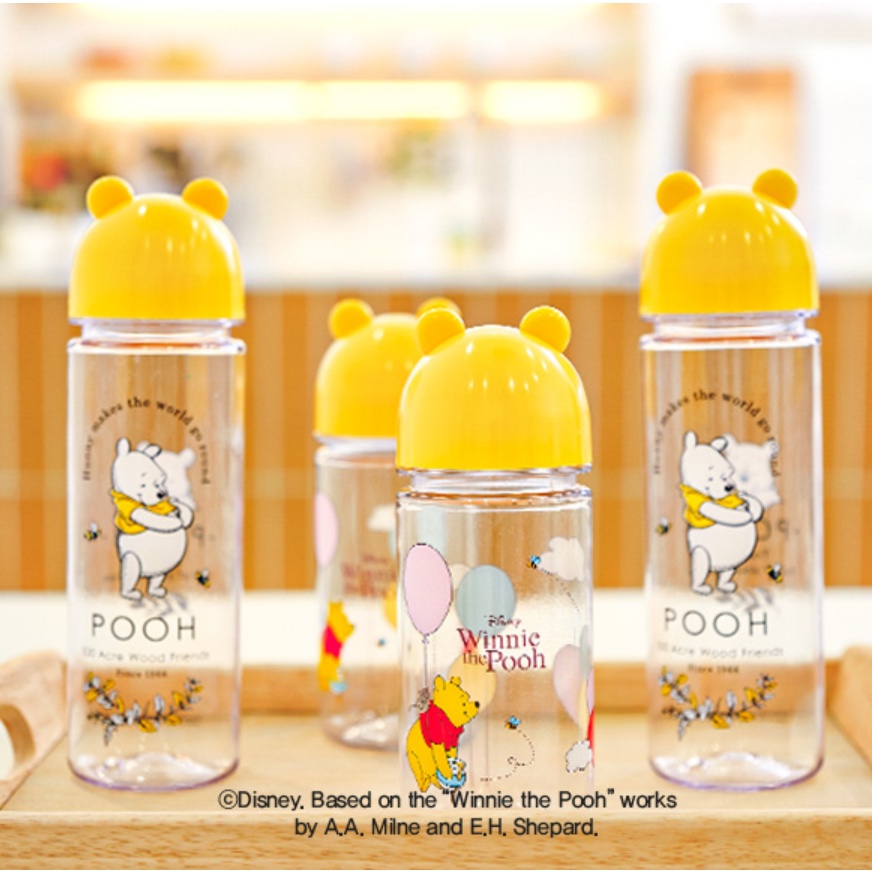 DAISO Bình Nước Cầm Tay Dung Tích 350 / 500ml In Hình Gấu Pooh Đáng Yêu