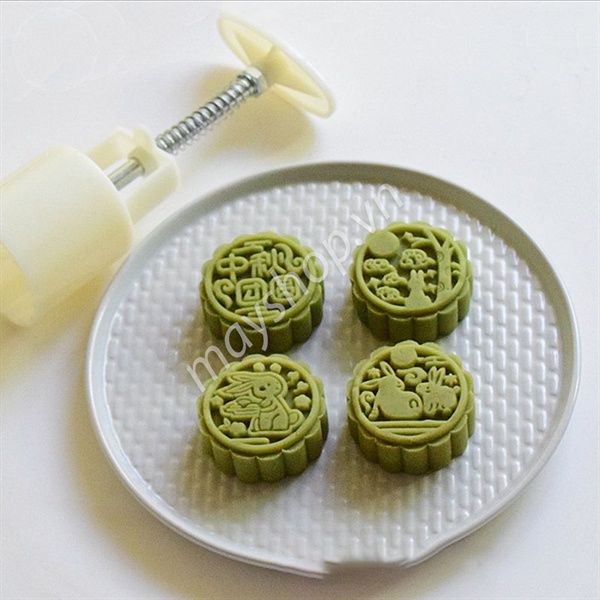 Khuôn trung thu 4 mặt Thỏ đoàn tụ (50g)/ KTT34