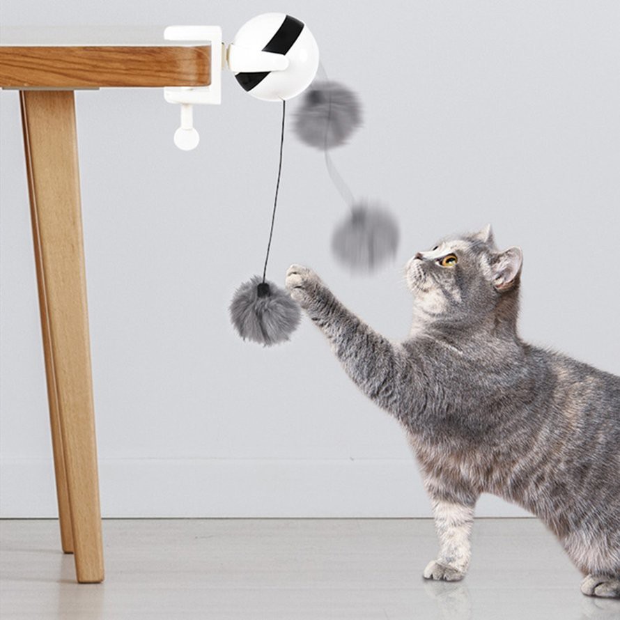 Dụng Cụ Đồ Chơi Bóng Bông Mềm Có Dây Treo Dành Cho Mèo Cưng